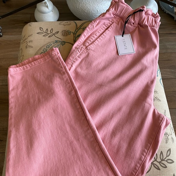 1STATE PINK PAPER BAG HIGH WAIST STRAIGHT LEG JEANS. Size 31. - Picture 2 of 6